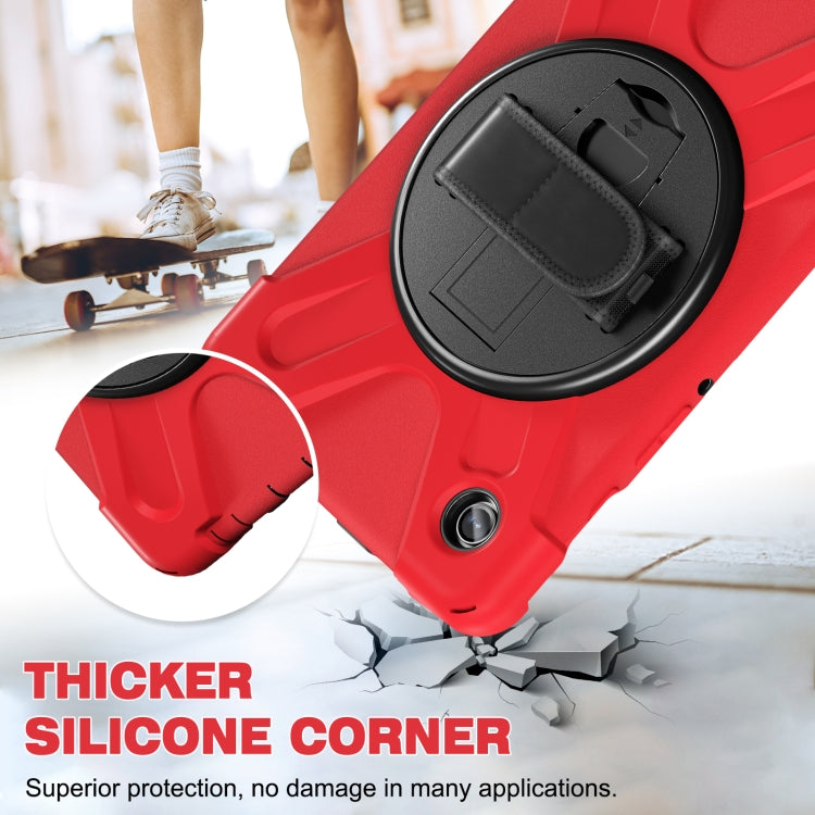 For Samsung Galaxy Tab A9 Rotary Handle Grab TPU + PC Tablet Case(Red) - Galaxy Tab A9 by buy2fix | Online Shopping UK | buy2fix