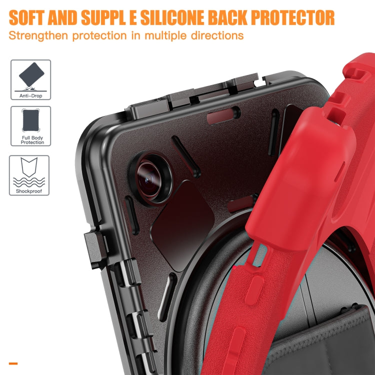 For Samsung Galaxy Tab A9 Rotary Handle Grab TPU + PC Tablet Case(Red) - Galaxy Tab A9 by buy2fix | Online Shopping UK | buy2fix
