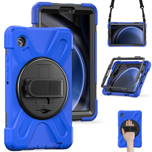 For Samsung Galaxy Tab A9 Rotary Handle Grab TPU + PC Tablet Case(Blue) - Galaxy Tab A9 by buy2fix | Online Shopping UK | buy2fix