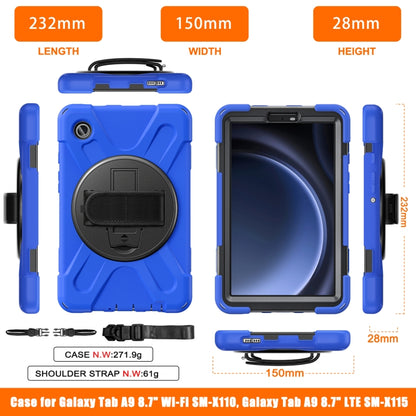 For Samsung Galaxy Tab A9 Rotary Handle Grab TPU + PC Tablet Case(Blue) - Galaxy Tab A9 by buy2fix | Online Shopping UK | buy2fix