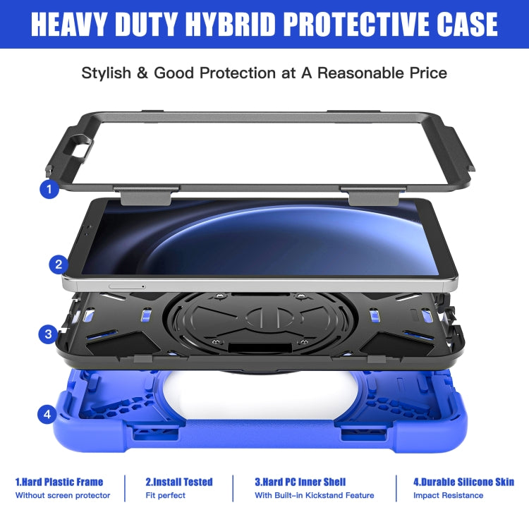 For Samsung Galaxy Tab A9 Rotary Handle Grab TPU + PC Tablet Case(Blue) - Galaxy Tab A9 by buy2fix | Online Shopping UK | buy2fix