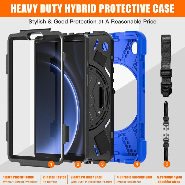 For Samsung Galaxy Tab A9 Rotary Handle Grab TPU + PC Tablet Case(Blue) - Galaxy Tab A9 by buy2fix | Online Shopping UK | buy2fix