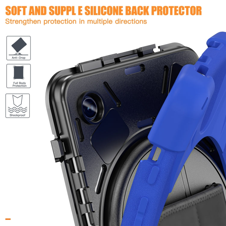 For Samsung Galaxy Tab A9 Rotary Handle Grab TPU + PC Tablet Case(Blue) - Galaxy Tab A9 by buy2fix | Online Shopping UK | buy2fix