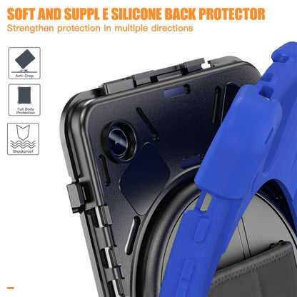 For Samsung Galaxy Tab A9 Rotary Handle Grab TPU + PC Tablet Case(Blue) - Galaxy Tab A9 by buy2fix | Online Shopping UK | buy2fix