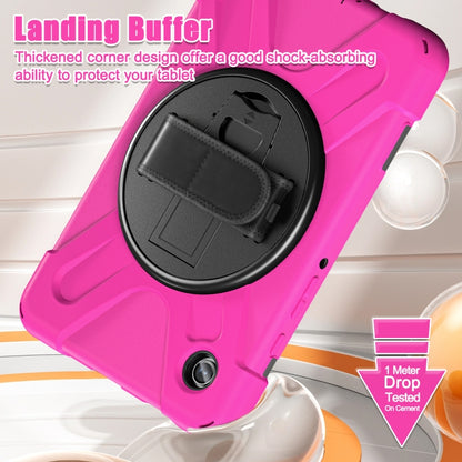 For Samsung Galaxy Tab A9 Rotary Handle Grab TPU + PC Tablet Case(Rose Red) - Galaxy Tab A9 by buy2fix | Online Shopping UK | buy2fix