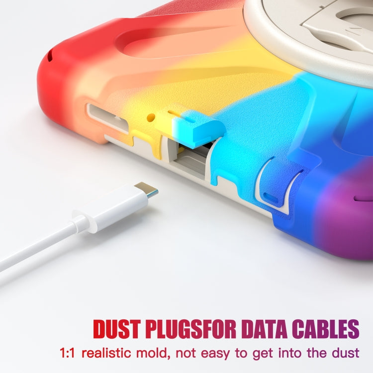 For Samsung Galaxy Tab A9 Rotary Handle Grab TPU + PC Tablet Case(Colorful Red) - Galaxy Tab A9 by buy2fix | Online Shopping UK | buy2fix