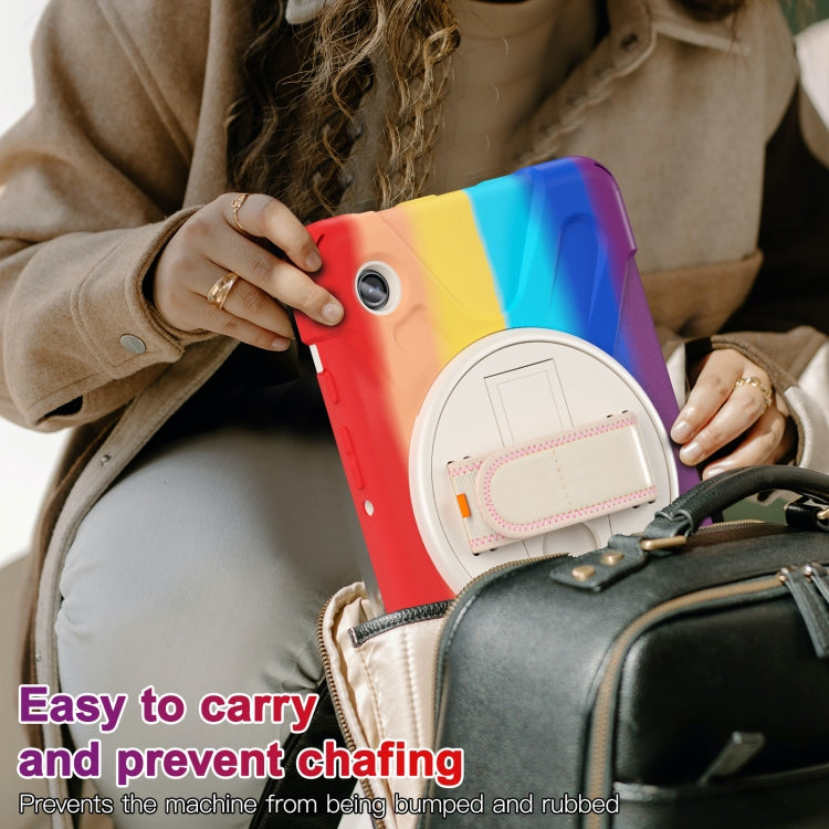 For Samsung Galaxy Tab A9 Rotary Handle Grab TPU + PC Tablet Case(Colorful Red) - Galaxy Tab A9 by buy2fix | Online Shopping UK | buy2fix