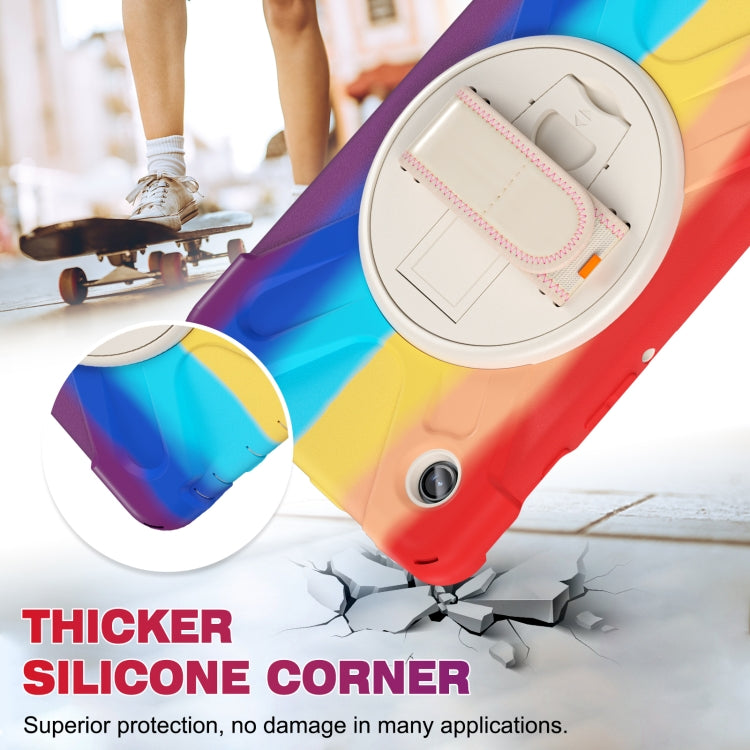 For Samsung Galaxy Tab A9 Rotary Handle Grab TPU + PC Tablet Case(Colorful Red) - Galaxy Tab A9 by buy2fix | Online Shopping UK | buy2fix