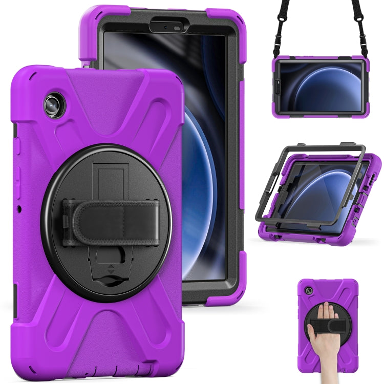 For Samsung Galaxy Tab A9 Rotary Handle Grab TPU + PC Tablet Case(Purple) - Galaxy Tab A9 by buy2fix | Online Shopping UK | buy2fix