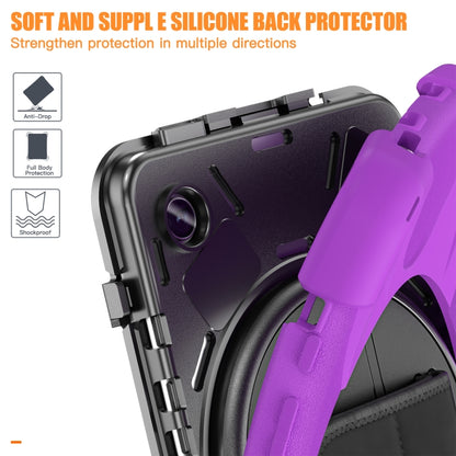 For Samsung Galaxy Tab A9 Rotary Handle Grab TPU + PC Tablet Case(Purple) - Galaxy Tab A9 by buy2fix | Online Shopping UK | buy2fix
