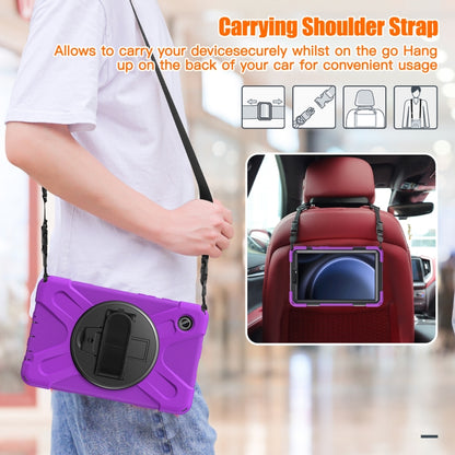 For Samsung Galaxy Tab A9 Rotary Handle Grab TPU + PC Tablet Case(Purple) - Galaxy Tab A9 by buy2fix | Online Shopping UK | buy2fix