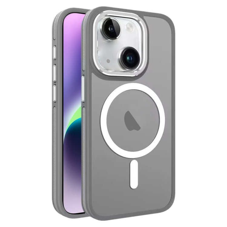 For iPhone 14 Plus Two-color Frosted MagSafe Magnetic Phone Case(Grey) - iPhone 14 Plus Cases by buy2fix | Online Shopping UK | buy2fix