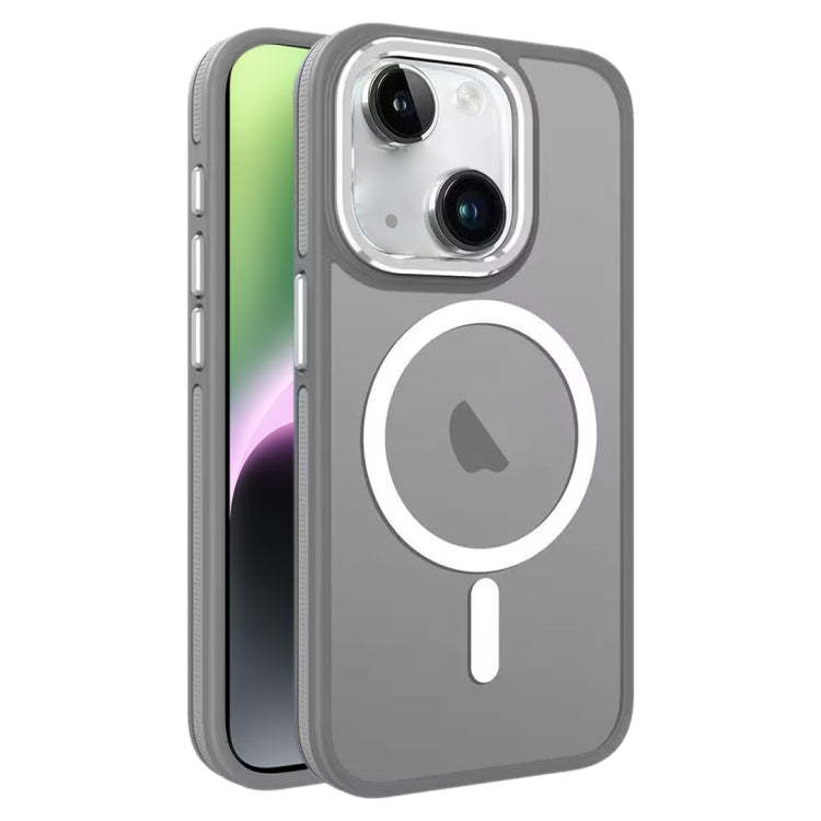 For iPhone 14 / 13 Two-color Frosted MagSafe Magnetic Phone Case(Grey) - iPhone 14 Cases by buy2fix | Online Shopping UK | buy2fix