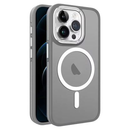 For iPhone 12 Pro Max Two-color Frosted MagSafe Magnetic Phone Case(Grey) - iPhone 12 Pro Max Cases by buy2fix | Online Shopping UK | buy2fix