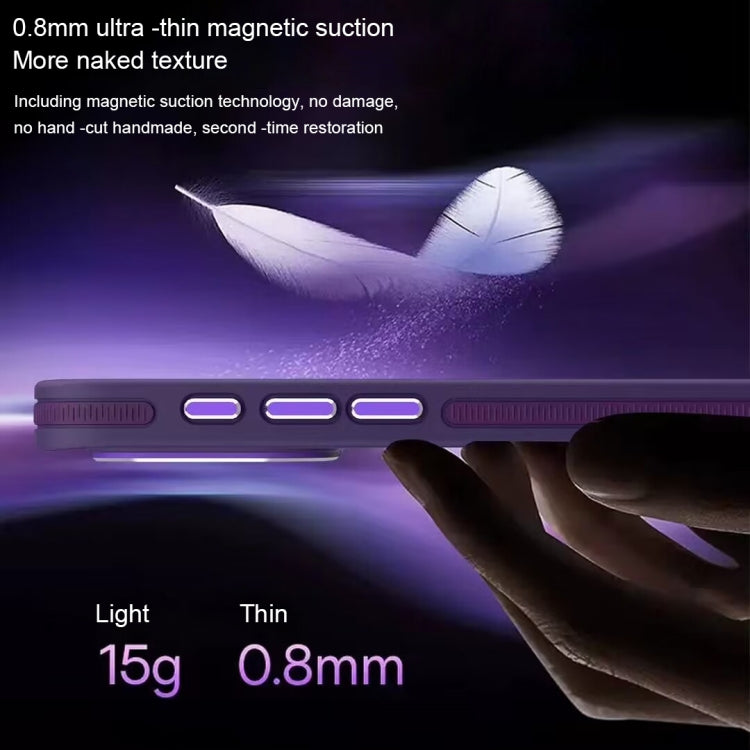 For iPhone 14 Pro Max Two-color Frosted MagSafe Magnetic Phone Case(Purple) - iPhone 14 Pro Max Cases by buy2fix | Online Shopping UK | buy2fix