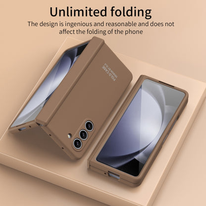 For Samsung Galaxy Z Fold5 Extraordinary Series Hinged Folding Full Phone Case(Coffee) - Galaxy Z Fold5 Cases by buy2fix | Online Shopping UK | buy2fix