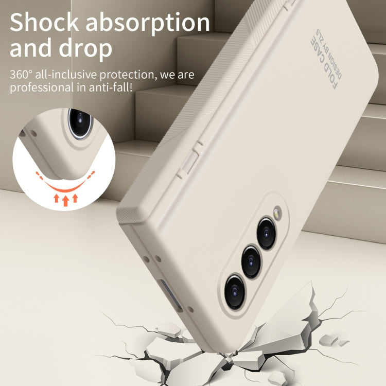For Samsung Galaxy Z Fold4 5G Extraordinary Series Hinged Folding Full Phone Case(White) - Galaxy Z Fold4 5G Cases by buy2fix | Online Shopping UK | buy2fix