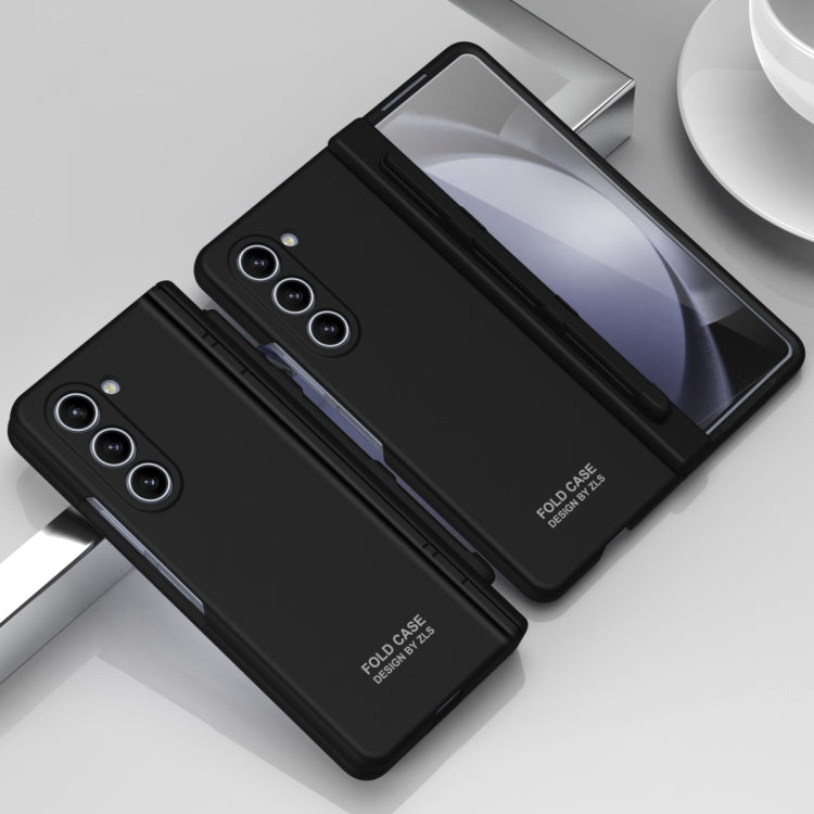 For Samsung Galaxy Z Fold5 Extraordinary Series Hinged Folding Full Phone Case with Pen Slot & Stylus(Black) - Galaxy Z Fold5 Cases by buy2fix | Online Shopping UK | buy2fix
