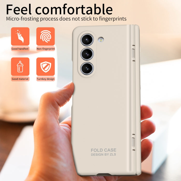 For Samsung Galaxy Z Fold5 Extraordinary Series Hinged Folding Full Phone Case with Pen Slot & Stylus(White) - Galaxy Z Fold5 Cases by buy2fix | Online Shopping UK | buy2fix