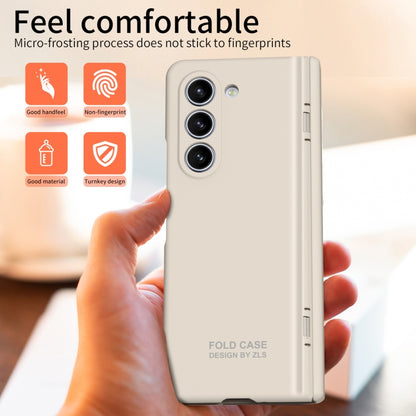 For Samsung Galaxy Z Fold5 Extraordinary Series Hinged Folding Full Phone Case with Pen Slot & Stylus(White) - Galaxy Z Fold5 Cases by buy2fix | Online Shopping UK | buy2fix