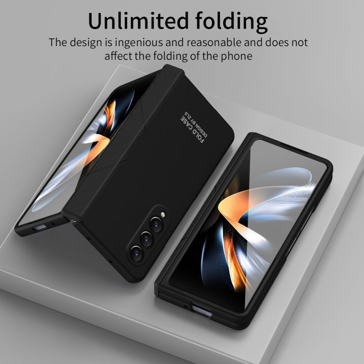 For Samsung Galaxy Z Fold4 5G Extraordinary Series Hinged Folding Full Phone Case with Pen Slot & Stylus(Black) - Galaxy Z Fold4 5G Cases by buy2fix | Online Shopping UK | buy2fix