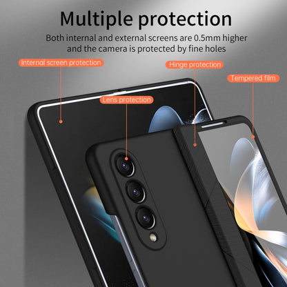 For Samsung Galaxy Z Fold4 5G Extraordinary Series Hinged Folding Full Phone Case with Pen Slot & Stylus(Black) - Galaxy Z Fold4 5G Cases by buy2fix | Online Shopping UK | buy2fix