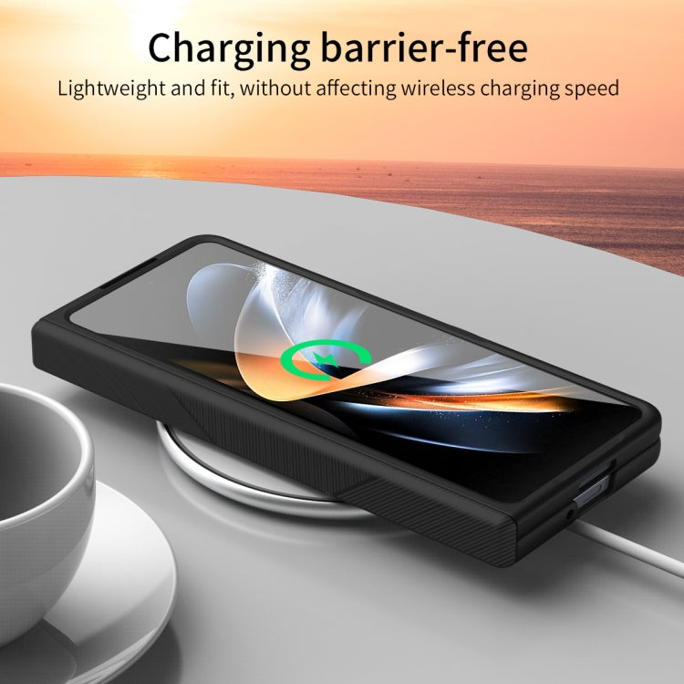 For Samsung Galaxy Z Fold4 5G Extraordinary Series Hinged Folding Full Phone Case with Pen Slot & Stylus(Black) - Galaxy Z Fold4 5G Cases by buy2fix | Online Shopping UK | buy2fix