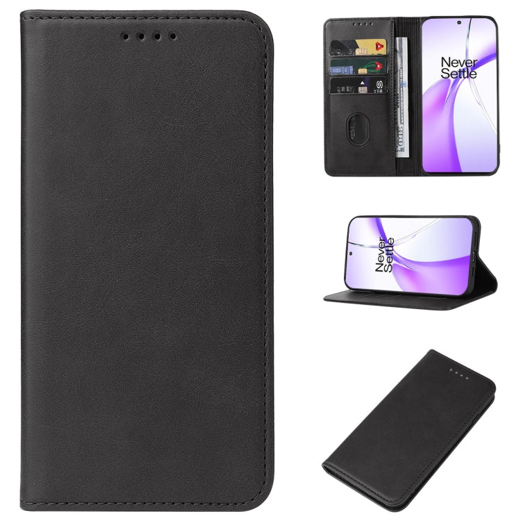 For OnePlus Ace 3V Magnetic Closure Leather Phone Case(Black) - OnePlus Cases by buy2fix | Online Shopping UK | buy2fix