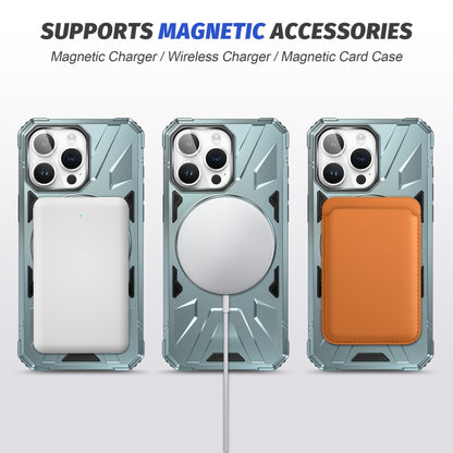 For iPhone 15 MagSafe Magnetic Shockproof Phone Case with Ring Holder(Green) - iPhone 15 Cases by buy2fix | Online Shopping UK | buy2fix