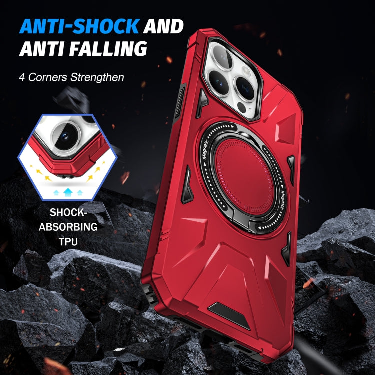 For iPhone 13 Pro MagSafe Magnetic Shockproof Phone Case with Ring Holder(Red) - iPhone 13 Pro Cases by buy2fix | Online Shopping UK | buy2fix