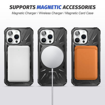 For iPhone 12/12 Pro MagSafe Magnetic Shockproof Phone Case with Ring Holder(Black) by buy2fix