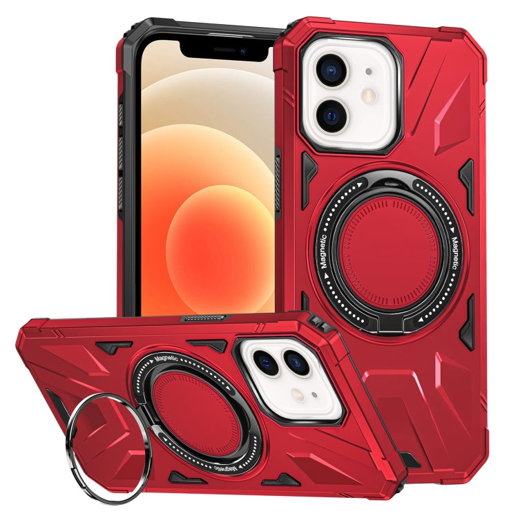 For iPhone 12/12 Pro MagSafe Magnetic Shockproof Phone Case with Ring Holder(Red) - iPhone 12 / 12 Pro Cases by buy2fix | Online Shopping UK | buy2fix