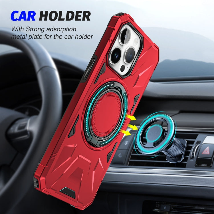 For iPhone 12/12 Pro MagSafe Magnetic Shockproof Phone Case with Ring Holder(Red) - iPhone 12 / 12 Pro Cases by buy2fix | Online Shopping UK | buy2fix