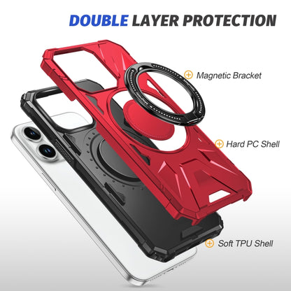 For iPhone 12/12 Pro MagSafe Magnetic Shockproof Phone Case with Ring Holder(Red) - iPhone 12 / 12 Pro Cases by buy2fix | Online Shopping UK | buy2fix