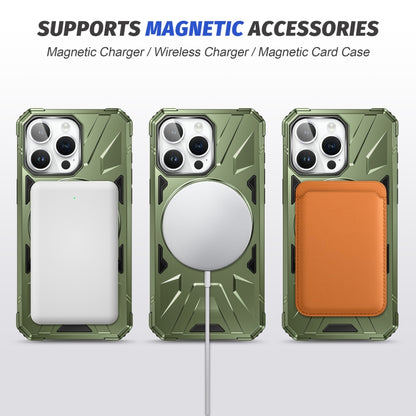 For iPhone 11 MagSafe Magnetic Shockproof Phone Case with Ring Holder(Dark Green) by buy2fix