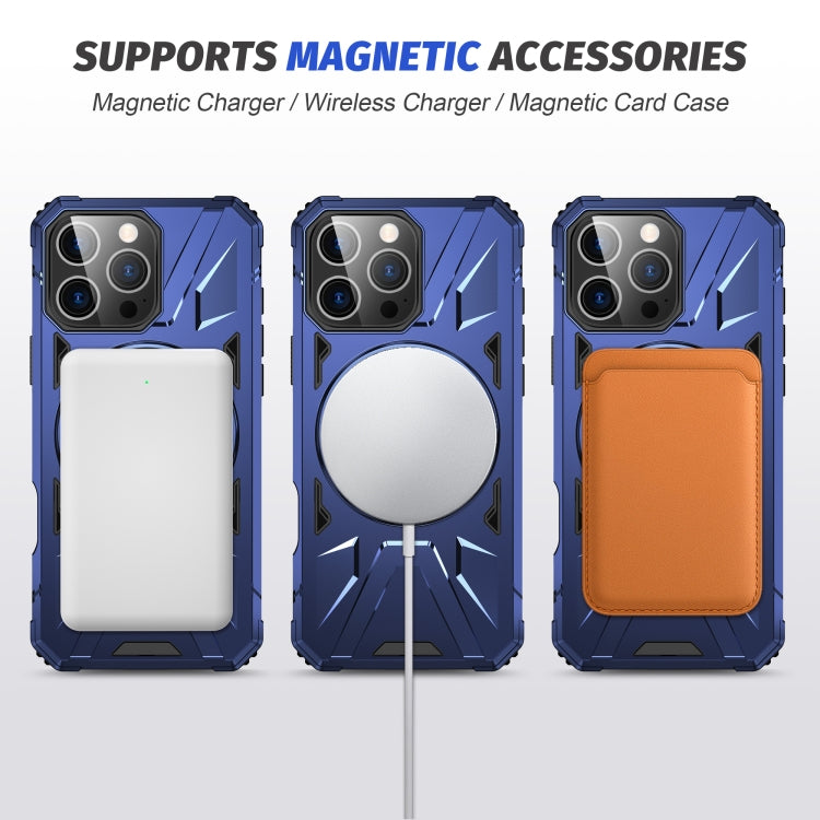 For iPhone 16 Pro Max MagSafe Magnetic Shockproof Phone Case with Ring Holder(Navy Blue) - iPhone 16 Pro Max Cases by buy2fix | Online Shopping UK | buy2fix