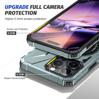 For iPhone 16 Pro Max MagSafe Magnetic Shockproof Phone Case with Ring Holder(Green) by buy2fix