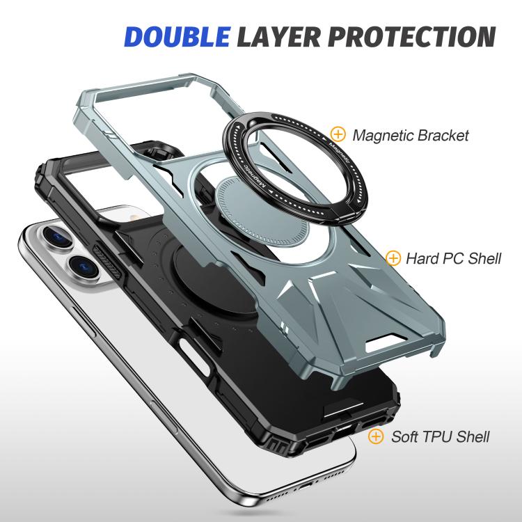 For iPhone 17 Pro Max MagSafe Magnetic Shockproof Phone Case with Ring Holder(Green) - iPhone 17 Pro Max Cases by buy2fix | Online Shopping UK | buy2fix