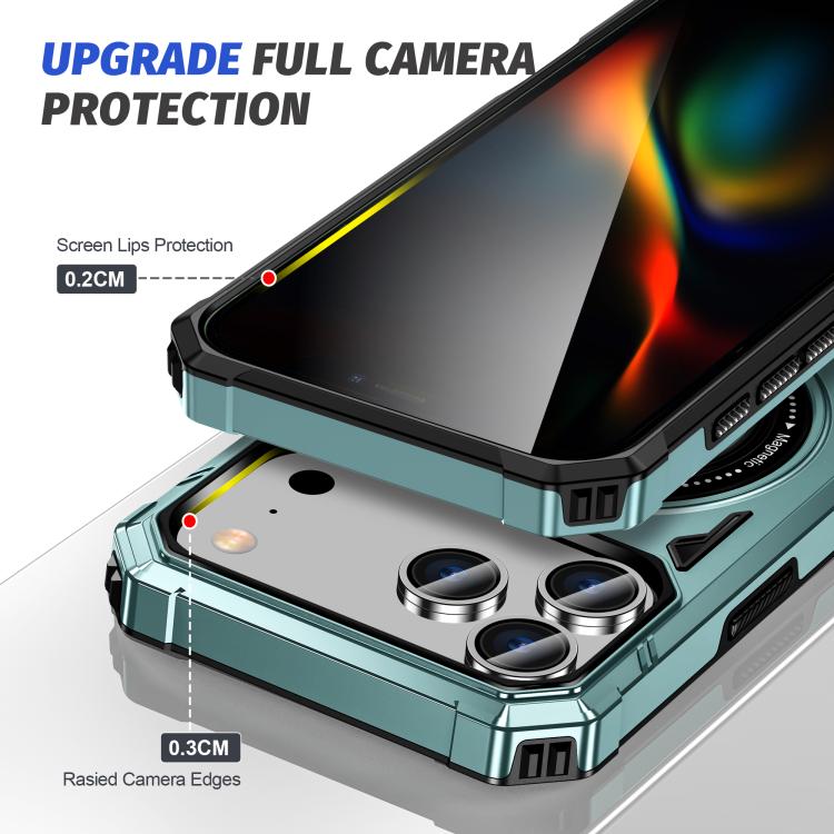 For iPhone 17 Pro Max MagSafe Magnetic Shockproof Phone Case with Ring Holder(Green) - iPhone 17 Pro Max Cases by buy2fix | Online Shopping UK | buy2fix