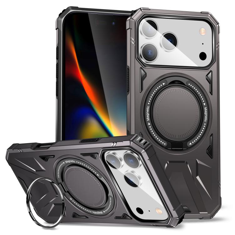 For iPhone 17 Pro Max MagSafe Magnetic Shockproof Phone Case with Ring Holder(Dark Grey) - iPhone 17 Pro Max Cases by buy2fix | Online Shopping UK | buy2fix