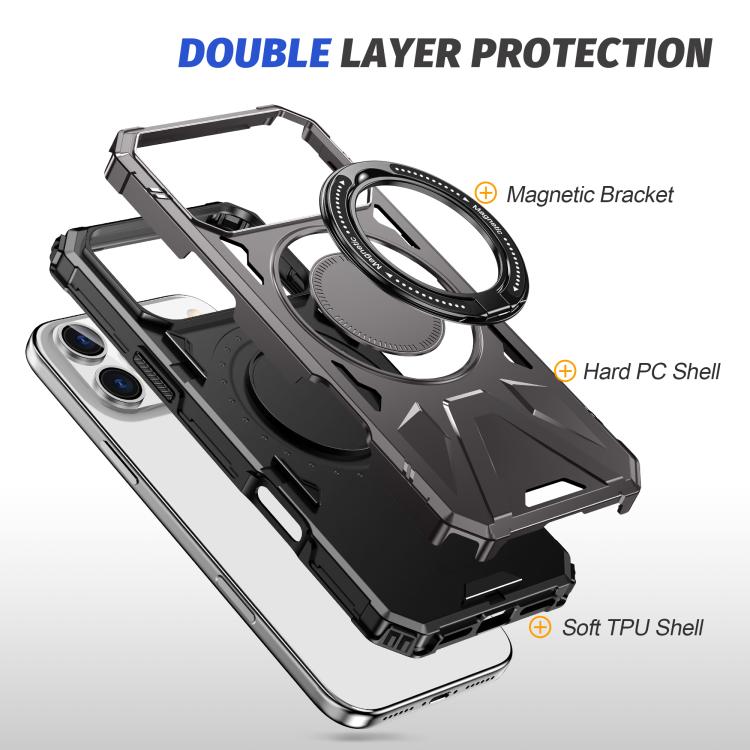For iPhone 17 Pro Max MagSafe Magnetic Shockproof Phone Case with Ring Holder(Dark Grey) - iPhone 17 Pro Max Cases by buy2fix | Online Shopping UK | buy2fix