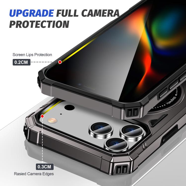 For iPhone 17 Pro Max MagSafe Magnetic Shockproof Phone Case with Ring Holder(Dark Grey) - iPhone 17 Pro Max Cases by buy2fix | Online Shopping UK | buy2fix