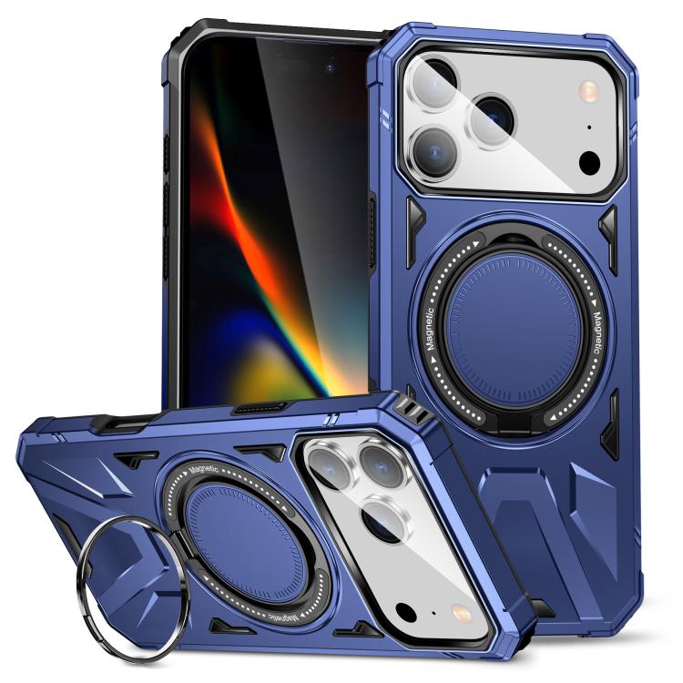For iPhone 17 Pro MagSafe Magnetic Shockproof Phone Case with Ring Holder(Navy Blue) - iPhone 17 Pro Cases by buy2fix | Online Shopping UK | buy2fix