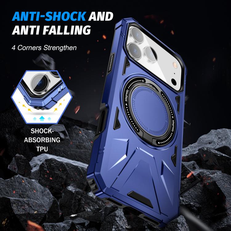 For iPhone 17 Pro MagSafe Magnetic Shockproof Phone Case with Ring Holder(Navy Blue) - iPhone 17 Pro Cases by buy2fix | Online Shopping UK | buy2fix