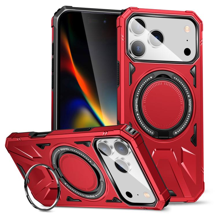For iPhone 17 Pro MagSafe Magnetic Shockproof Phone Case with Ring Holder(Red) - iPhone 17 Pro Cases by buy2fix | Online Shopping UK | buy2fix