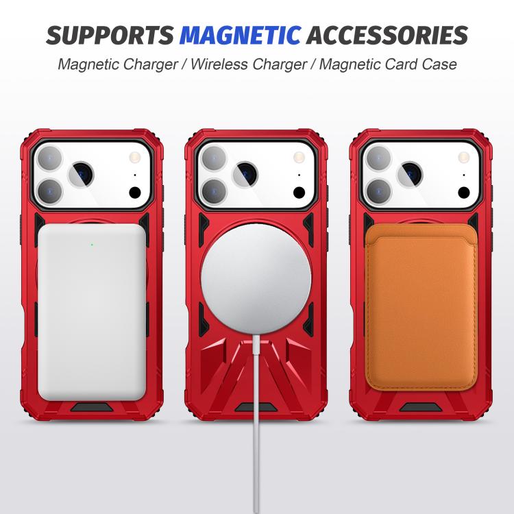 For iPhone 17 Pro MagSafe Magnetic Shockproof Phone Case with Ring Holder(Red) - iPhone 17 Pro Cases by buy2fix | Online Shopping UK | buy2fix
