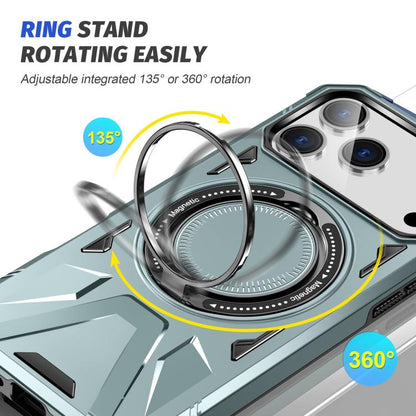 For iPhone 17 Pro MagSafe Magnetic Shockproof Phone Case with Ring Holder(Green) - iPhone 17 Pro Cases by buy2fix | Online Shopping UK | buy2fix