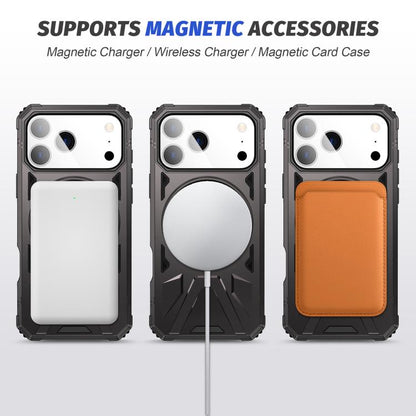 For iPhone 17 Pro MagSafe Magnetic Shockproof Phone Case with Ring Holder(Dark Grey) - iPhone 17 Pro Cases by buy2fix | Online Shopping UK | buy2fix