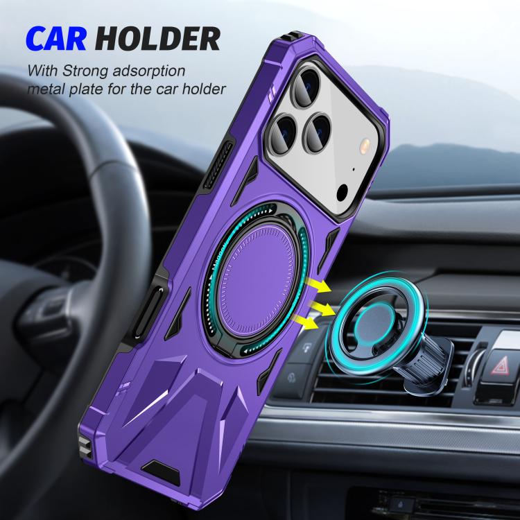 For iPhone 17 Pro MagSafe Magnetic Shockproof Phone Case with Ring Holder(Purple) - iPhone 17 Pro Cases by buy2fix | Online Shopping UK | buy2fix