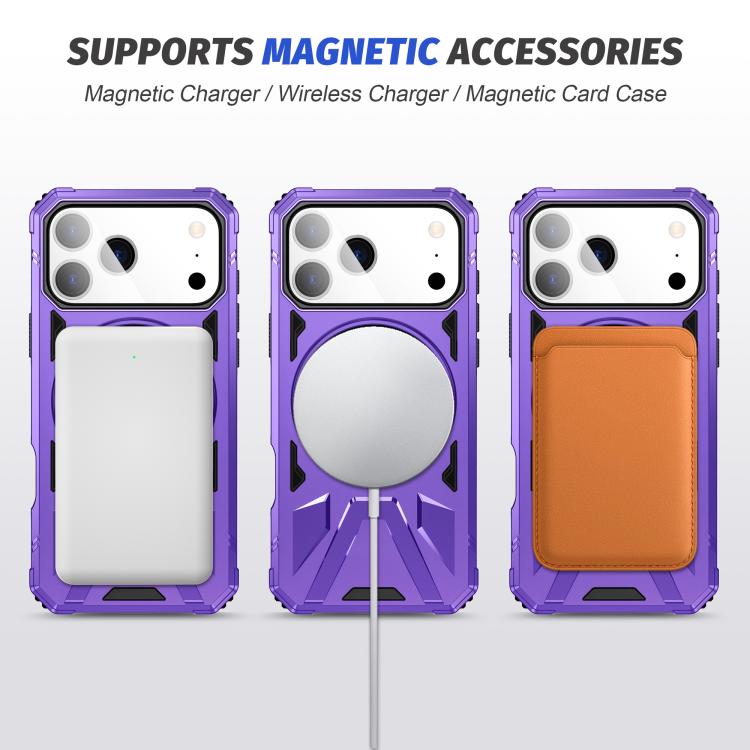 For iPhone 17 Pro MagSafe Magnetic Shockproof Phone Case with Ring Holder(Purple) - iPhone 17 Pro Cases by buy2fix | Online Shopping UK | buy2fix
